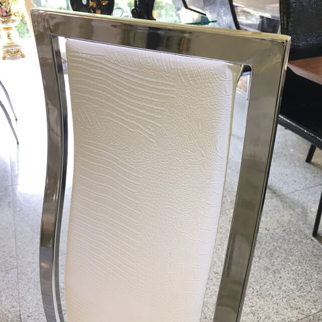 High Back Dining Chair / ハイバックダイニングチェアー - クロコダイル調/ホワイト｜IB Selection｜CAI0013