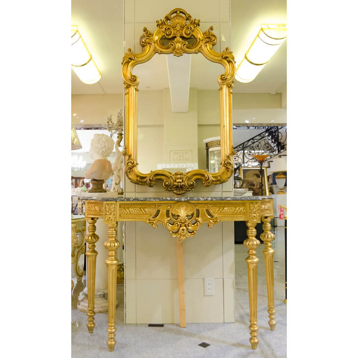 Mirror & Marble Top Console / ミラー＆大理石コンソール ｜IB Selection｜CSL0015