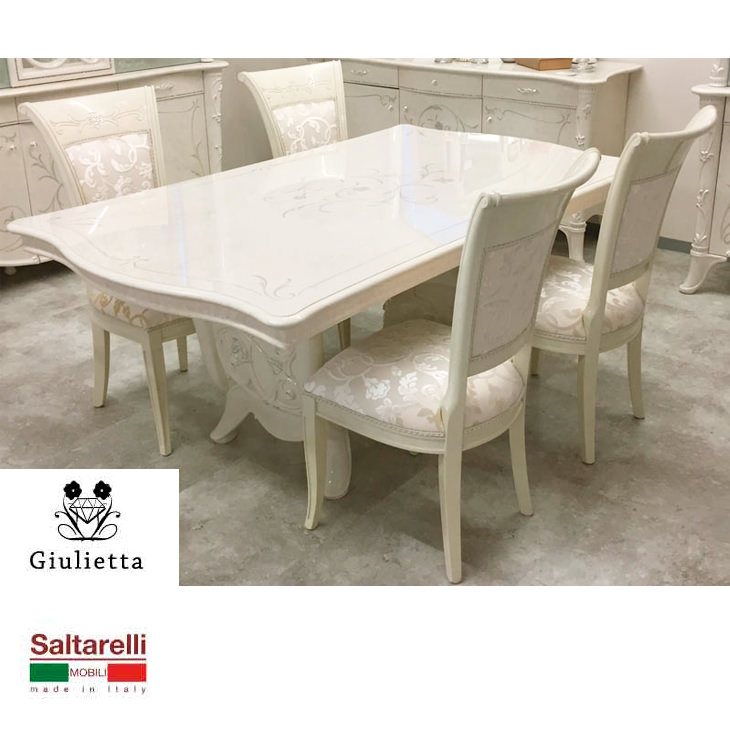 Giulietta - Dining Sets Table & Chair / ジュリエッタ 鏡面塗装 ダイニングセット｜Saltarelli : イタリア｜DNG0002SRL