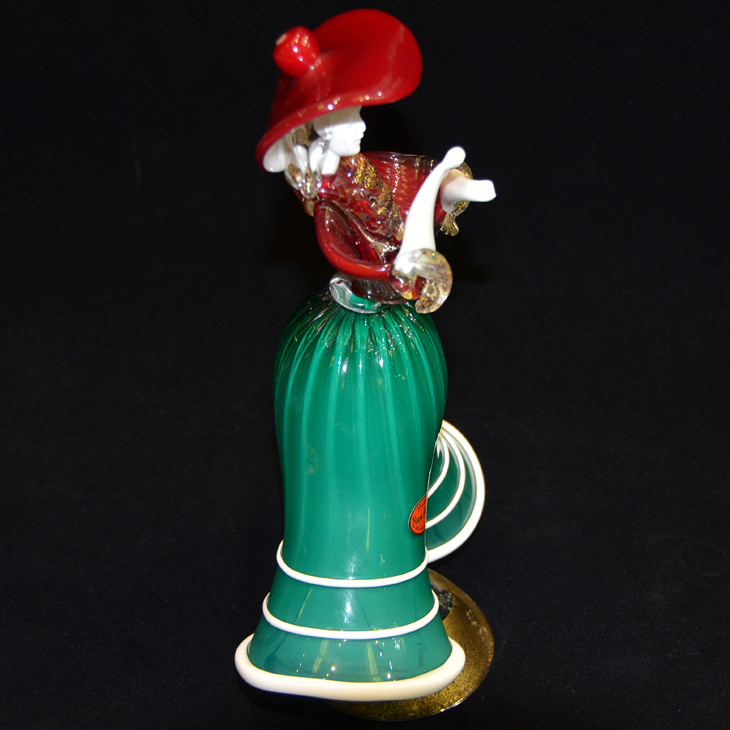 Venetian glass doll  / ベネチアガラス - 人形 赤帽子 緑ズボン ｜イタリア｜GLS0002