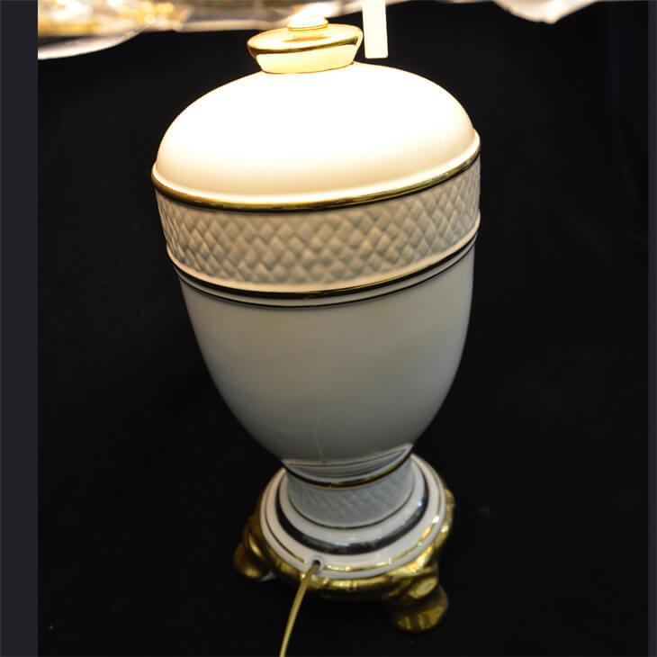 Pottery Lamp / 陶器ランプ - アイボリーゴールド｜LMP0011