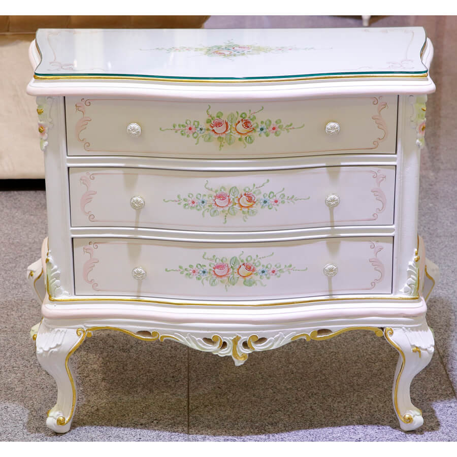 Classic Walnut Chest - White / クラック仕上げ チェスト ホワイト ウォールナット- クラシック｜IB Selection｜SRE0036