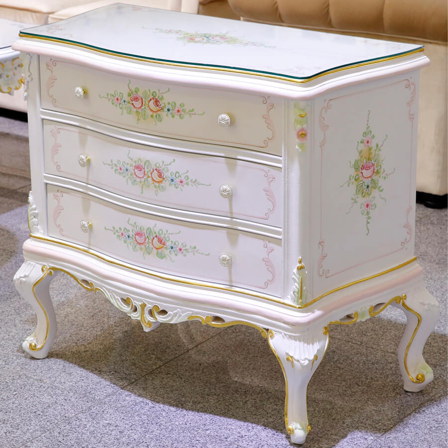 Classic Walnut Chest - White / クラック仕上げ チェスト ホワイト ウォールナット- クラシック｜IB Selection｜SRE0036