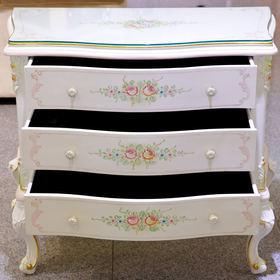 Classic Walnut Chest - White / クラック仕上げ チェスト ホワイト ウォールナット- クラシック｜IB Selection｜SRE0036