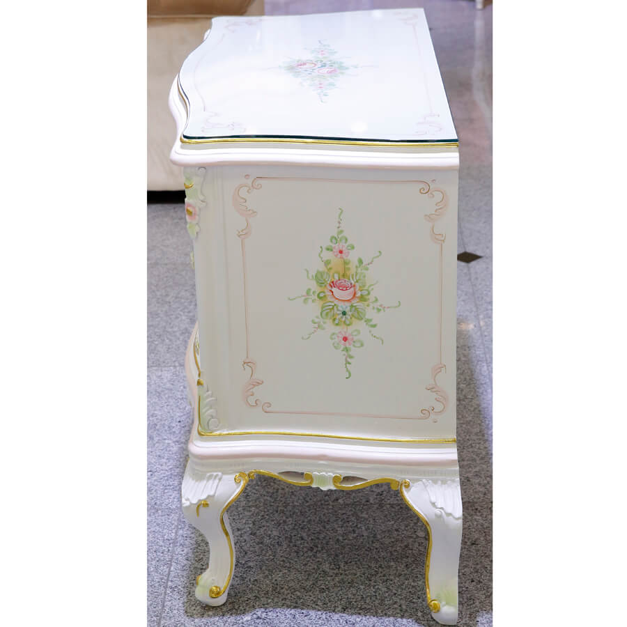 Classic Walnut Chest - White / クラック仕上げ チェスト ホワイト ウォールナット- クラシック｜IB Selection｜SRE0036