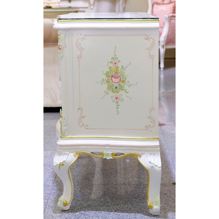 Classic Walnut Chest - White / クラック仕上げ チェスト ホワイト ウォールナット- クラシック｜IB Selection｜SRE0036