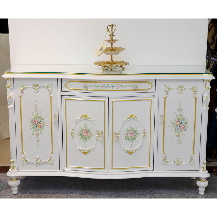 Classic Walnut Commode - White / クラック仕上げ コモード ホワイト ウォールナット- クラシック｜IB Selection｜SRE0038