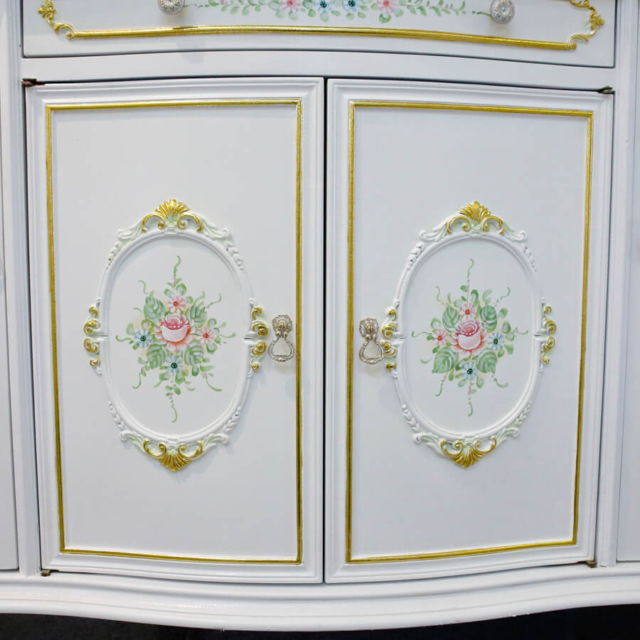 Classic Walnut Commode - White / クラック仕上げ コモード ホワイト ウォールナット- クラシック｜IB Selection｜SRE0038