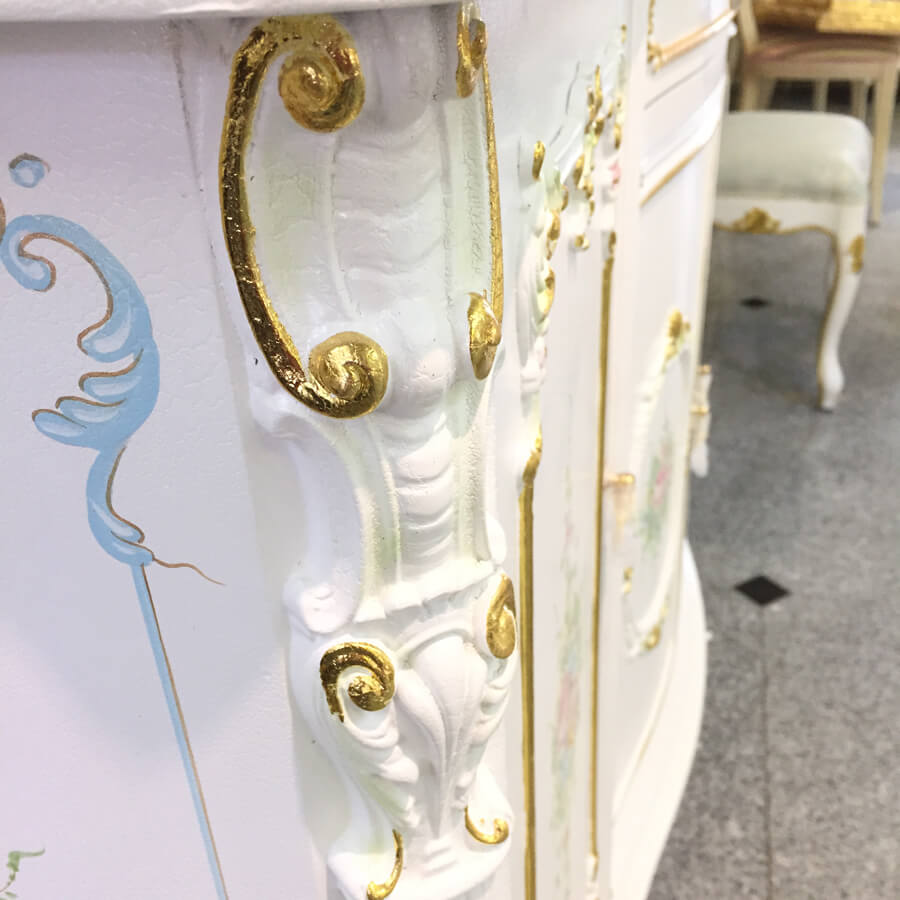 Classic Walnut Commode - White / クラック仕上げ コモード ホワイト ウォールナット- クラシック｜IB Selection｜SRE0038