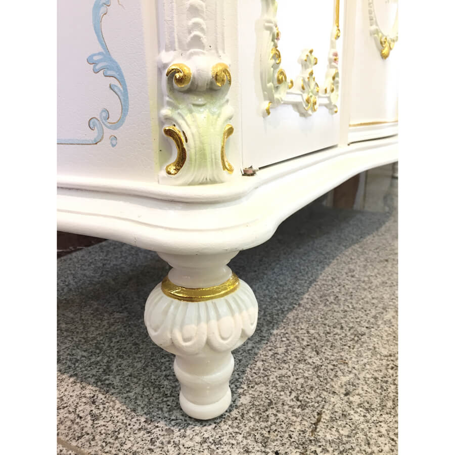 Classic Walnut Commode - White / クラック仕上げ コモード ホワイト ウォールナット- クラシック｜IB Selection｜SRE0038