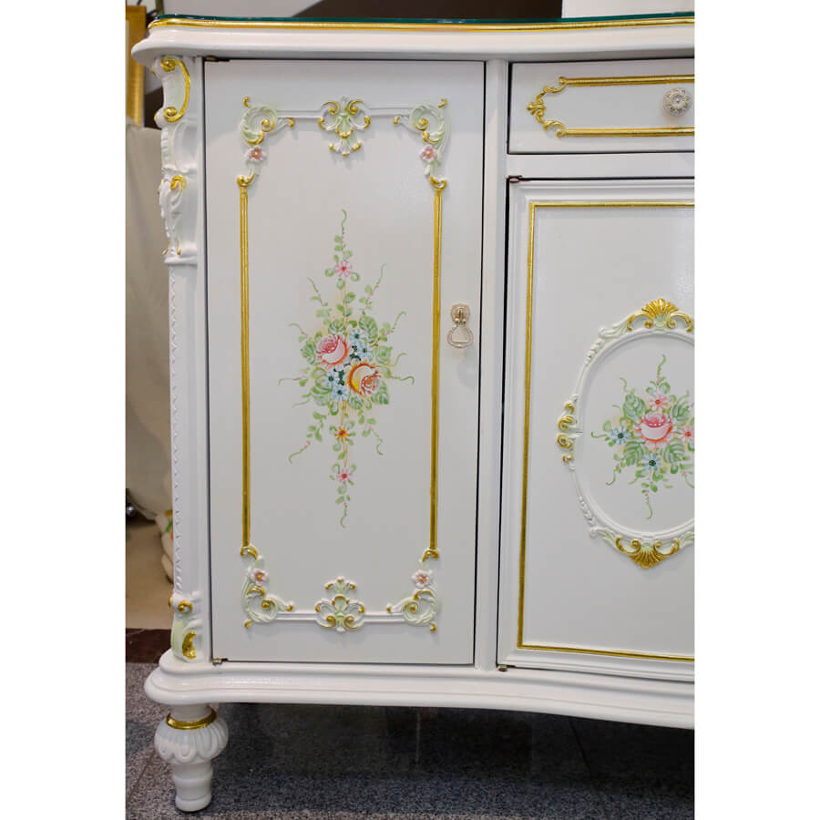 Classic Walnut Commode - White / クラック仕上げ コモード ホワイト ウォールナット- クラシック｜IB Selection｜SRE0038