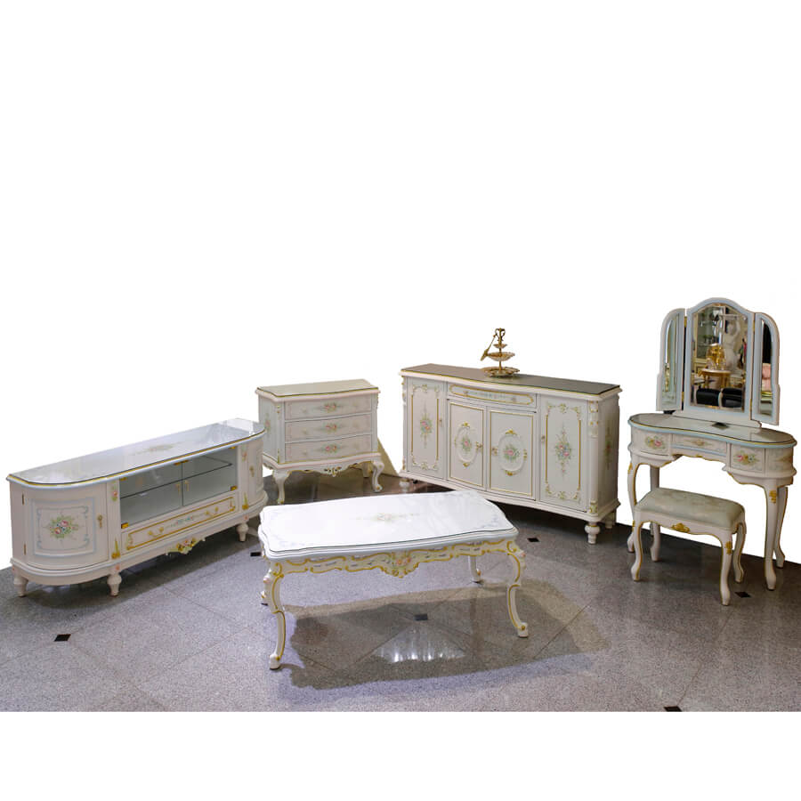 Classic Walnut Commode - White / クラック仕上げ コモード ホワイト ウォールナット- クラシック｜IB Selection｜SRE0038