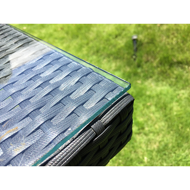 Garden Furniture / 雨に強いガーデンテーブルチェア７点セット ｜２００cm｜ガラストップ｜少々難あり｜IB Selection｜HGE0059