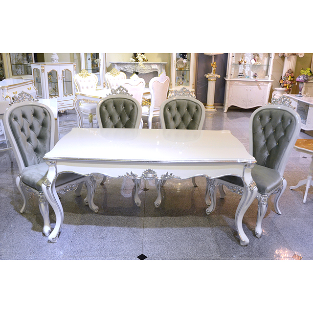 Prima-Dining Table / プリマ　鏡面仕上げ ダイニングテーブル 白×シルバー｜prima｜DNG0025