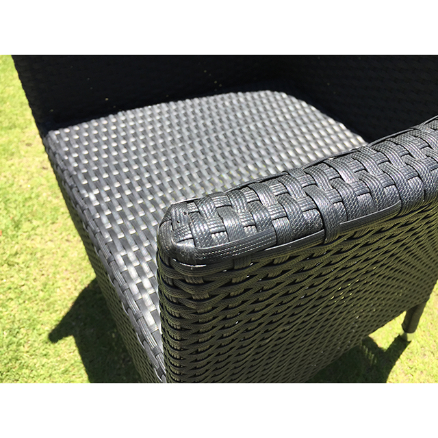 Garden Furniture / 雨に強いガーデンテーブルチェア７点セット ｜２００cm｜ガラストップ｜少々難あり｜IB Selection｜HGE0059