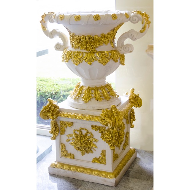 Pottery Column Set White Gold / プランター コラムセット ホワイト　ゴールド｜IBセレクション｜HGE0026