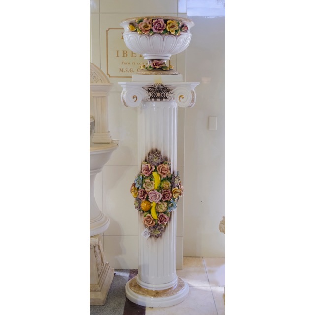 Pottery Planter Column Set/ Object / ハンドメイド陶器プランター＆コラムセット  ｜イタリア｜IB Selection｜OBJ0067