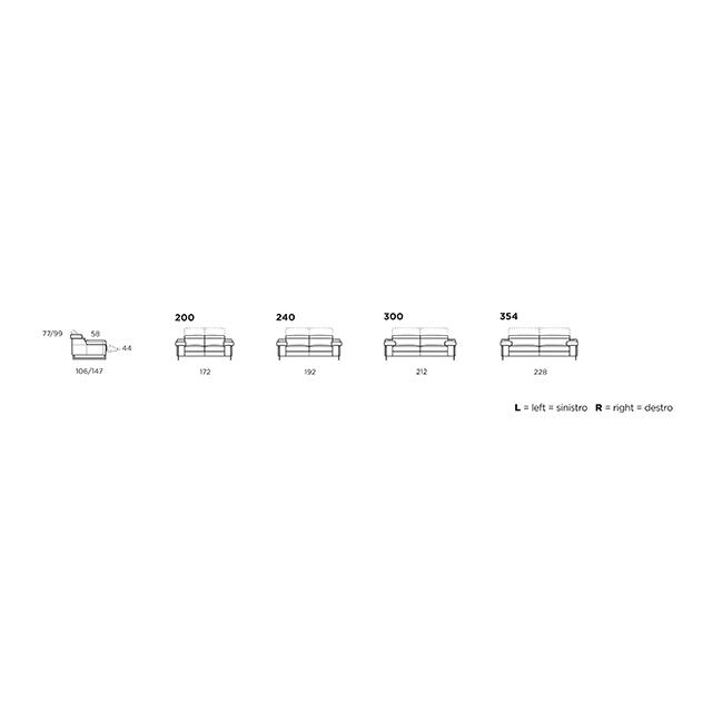 LEONARDO.1034 |RECLINING COUCH SOFA/リクライニング付きカウチソファ|CALIA ITALIA:イタリア|SF0016CLA