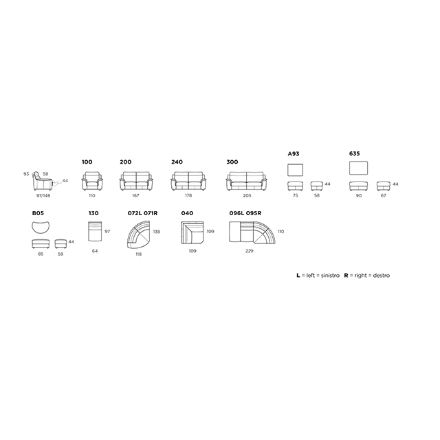 LIZ.1022 |RECLINING COUCH SOFA/リクライニング付きカウチソファ|CALIA ITALIA:イタリア|SF0017CLA