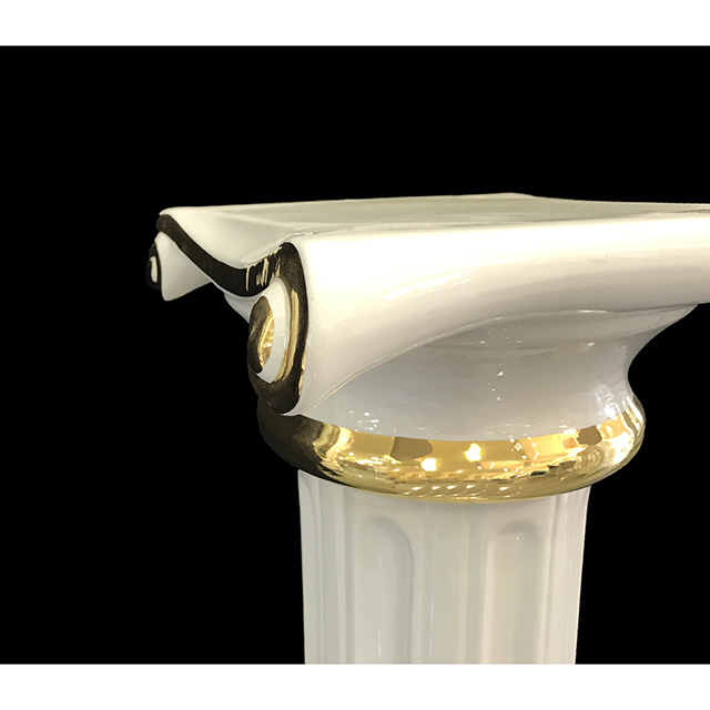Pottery Columns&Lamp - Gold White / 陶器 コラム・ランプセット ゴールド&ホワイト | Angela Rigon / イタリア｜HGE0014RGN