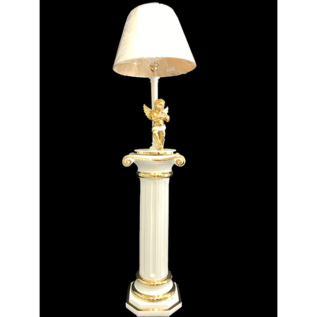 Pottery Columns&Lamp - Gold White / 陶器 コラム・ランプセット ゴールド&ホワイト | Angela Rigon / イタリア｜HGE0014RGN