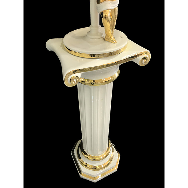 Pottery Columns&Lamp - Gold White / 陶器 コラム・ランプセット ゴールド&ホワイト | Angela Rigon / イタリア｜HGE0014RGN