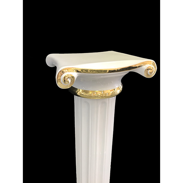 Pottery Columns&Lamp - Gold White / 陶器 コラム・ランプセット ゴールド&ホワイト | Angela Rigon / イタリア｜HGE0014RGN