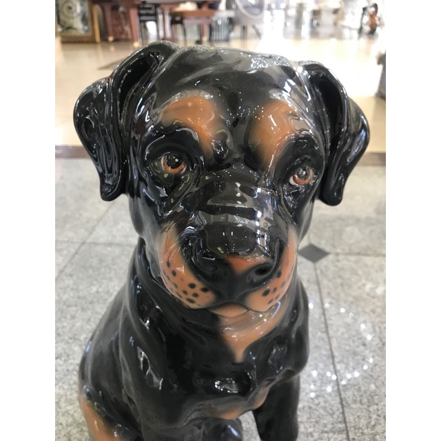 陶器オブジェ｜陶器犬｜ロットワイラー｜OBJ0071