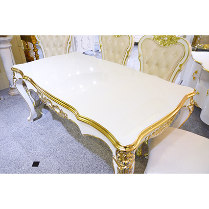 Prima-Dining Table / プリマ　鏡面仕上げ ダイニングテーブル 白×金｜prima｜DNG0025