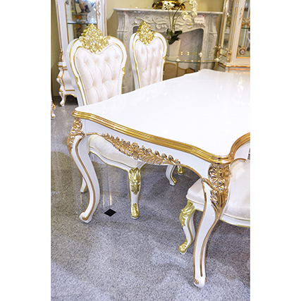 Prima-Dining Table / プリマ　鏡面仕上げ ダイニングテーブル 白×金｜prima｜DNG0025