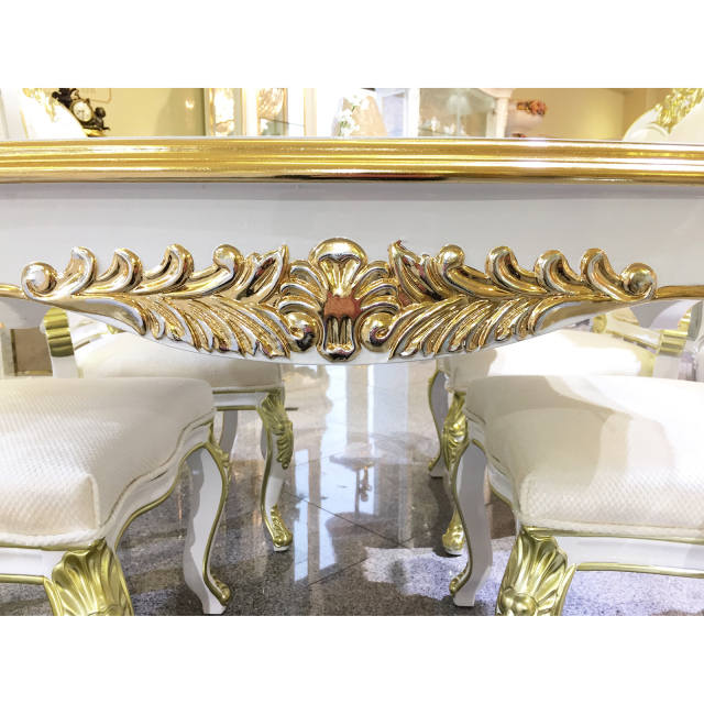 Prima-Dining Table / プリマ　鏡面仕上げ ダイニングテーブル 白×金｜prima｜DNG0025