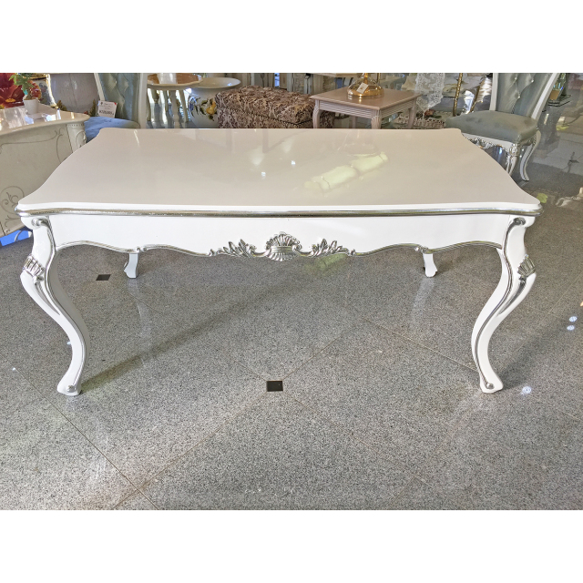 Prima-Dining Table / プリマ　鏡面仕上げ ダイニングテーブル 白×シルバー｜prima｜DNG0025