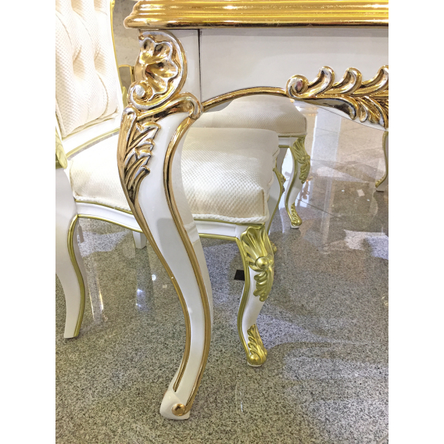 Prima-Dining Table / プリマ　鏡面仕上げ ダイニングテーブル 白×金｜prima｜DNG0025
