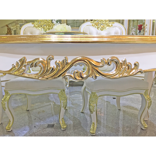 Prima-Dining Table / プリマ　鏡面仕上げ ダイニングテーブル 白×金｜prima｜DNG0025
