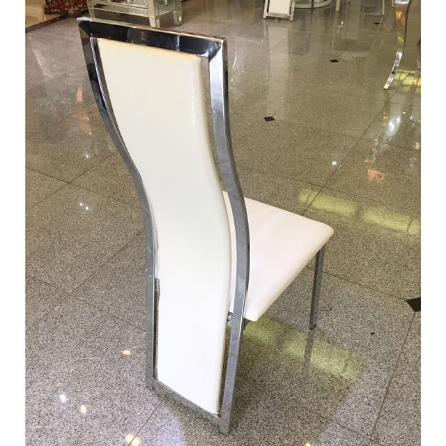 High Back Dining Chair / ハイバックダイニングチェアー - クロコダイル調/ホワイト｜IB Selection｜CAI0013