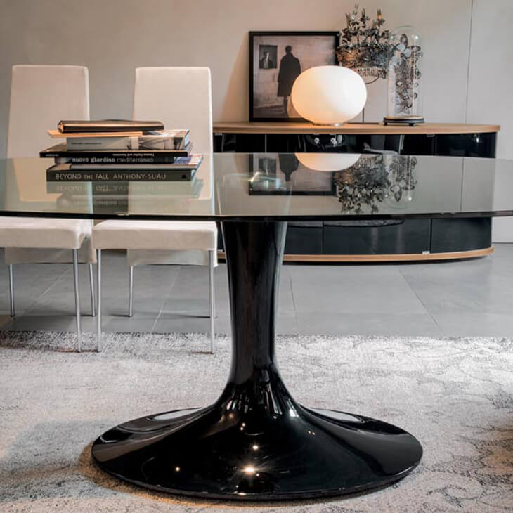 Glass Top Dining Table / IMPERIAL - ガラストップ&人工大理石 ダイニングテーブル インペリアル｜TONIN CASA / トニンカーサ : イタリア｜DNG0012TNC