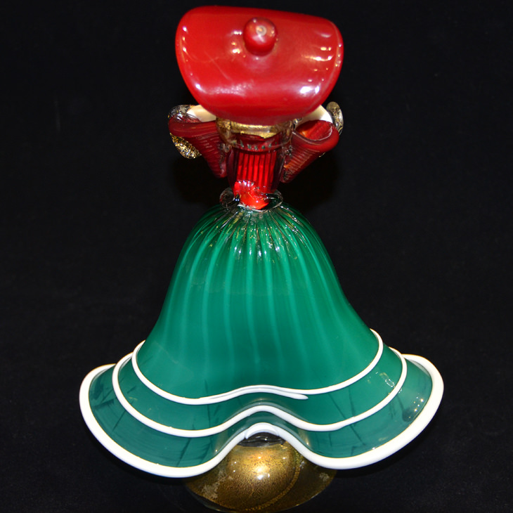 Venetian glass doll  / ベネチアガラス - 人形 赤帽子 緑ズボン ｜イタリア｜GLS0002