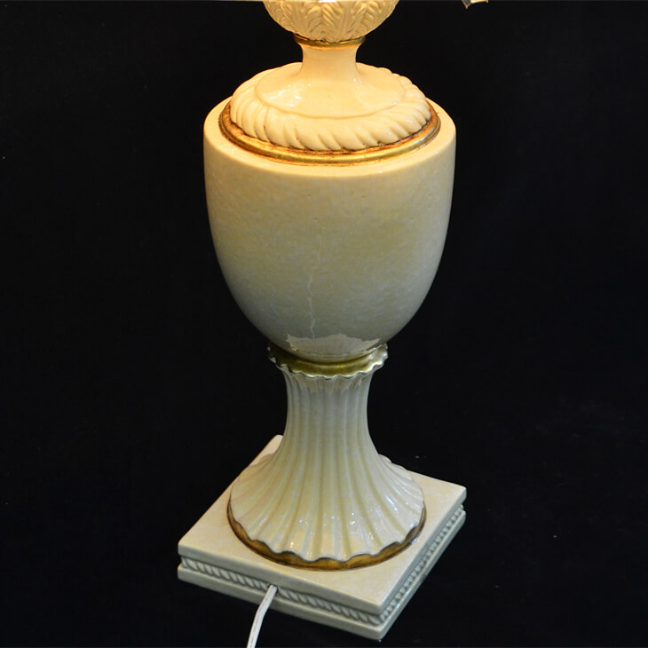 Pottery Lamp / 陶器ランプ - アイボリーゴールド｜LMP0009