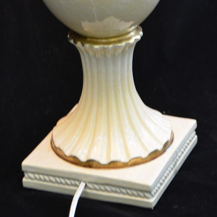 Pottery Lamp / 陶器ランプ - アイボリーゴールド｜LMP0009