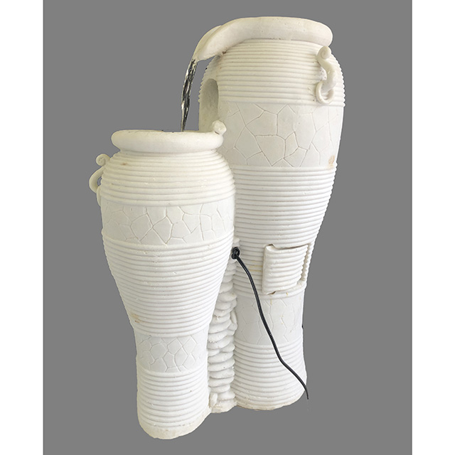 Garden Furniture / fountain / 噴水｜壺型｜３段｜小型｜アンティーク ホワイト｜循環式｜IB Selection｜HGE0064IB