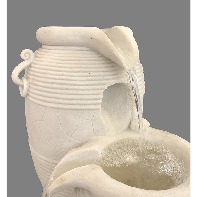 Garden Furniture / fountain / 噴水｜壺型｜３段｜小型｜アンティーク ホワイト｜循環式｜IB Selection｜HGE0064IB