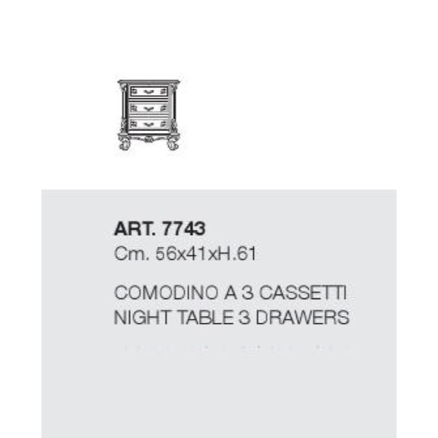 ART. 7743-Night Table/ナイトテ－ブル｜SILIK：イタリア｜SRE0043SLK