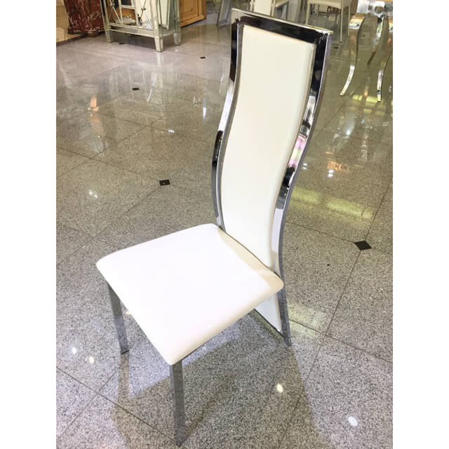 High Back Dining Chair / ハイバックダイニングチェアー - クロコダイル調/ホワイト｜IB Selection｜CAI0013