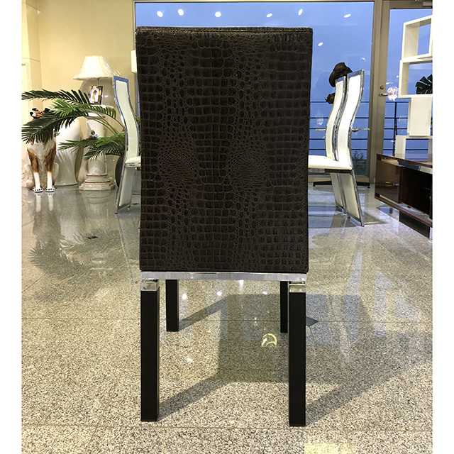 Dining Table - 5 Set / 鏡面仕上げ木目調 ダイニングテーブル５点セット｜クロコダイル調チェアブラウン｜IB Selection｜DNG0077IB