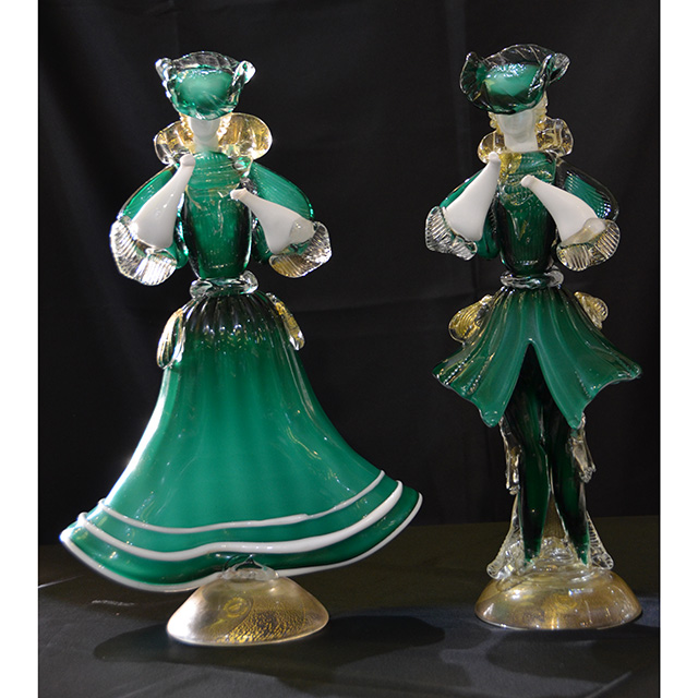 Venice Doll-ベネチアン人形｜当店特注サイズ｜グリーン仕上げ｜男女ペア｜GLS0024IB