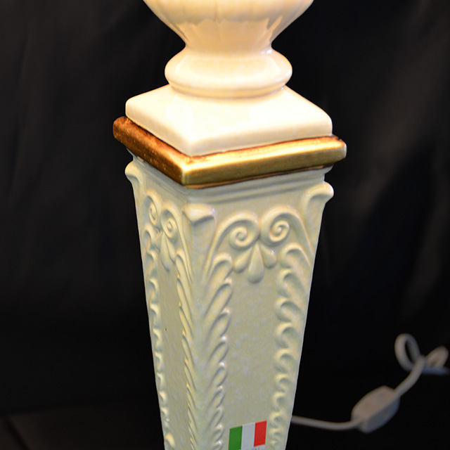 Pottery Lamp / 陶器ランプ｜アイボリー×ゴールド｜イタリア製｜LMP0030IB