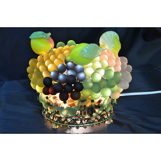イタリア ヴェネチアンムラノガラス 葡萄のテーブルランプ☆ガラス工芸品 イタリア ヴェネチアンムラノガラス 葡萄のテーブルランプ/2灯☆ガラス