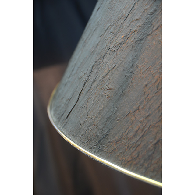 Pottery Lamp / 陶器ランプ｜シェード付き｜ブラック×シルバー｜LMP0039IB