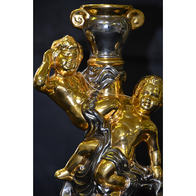 Pottery - Angel Candle Stand / 陶器 - キャンドルスタンド｜Gold Series / ゴールドシリーズ｜Angela Rigon  : イタリア｜OBJ0104RGN