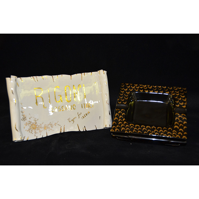 ashtray - 灰皿｜Leopard Pattern×Black / ヒョウ柄×ブラック｜四角型｜Angela Rigon  : イタリア｜OBJ0125RGN